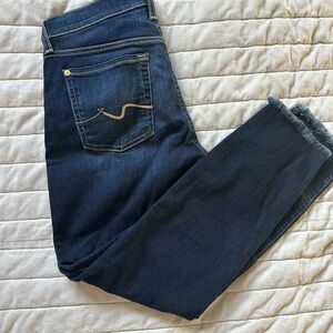 7 For All Mankind Dark Blue Ankle Jeans